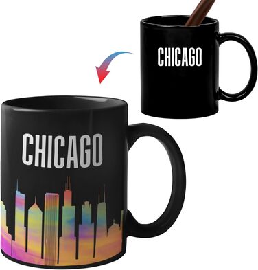 Чашка для кави Onebttl Chicago Skyline, 340 мл, чарівна чашка для друзів, Різдво, день народження