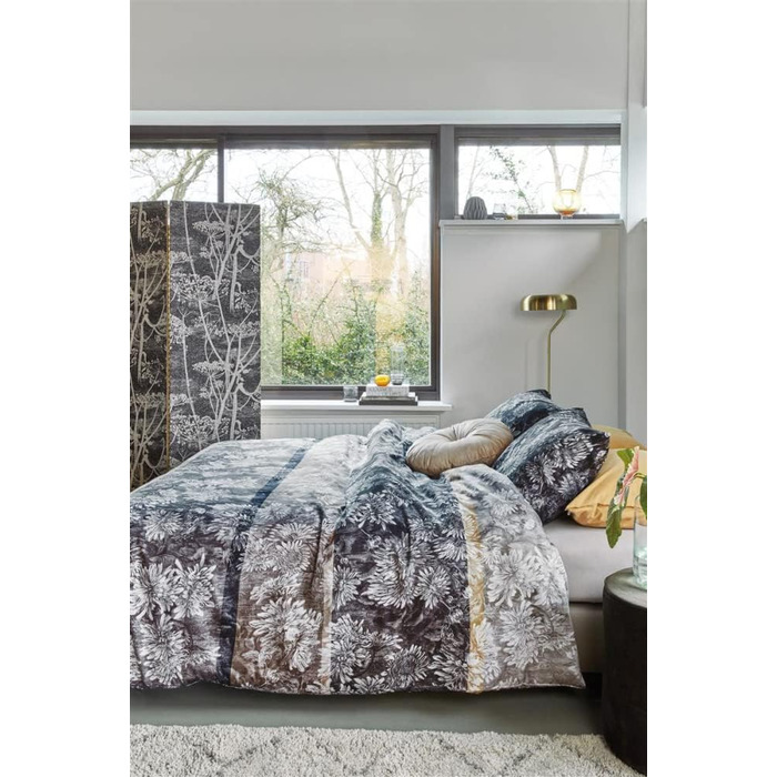 Комплект постільної білизни Beddinghouse Cotton Satin Chrys Color Grey, розмір 155x220см80x80