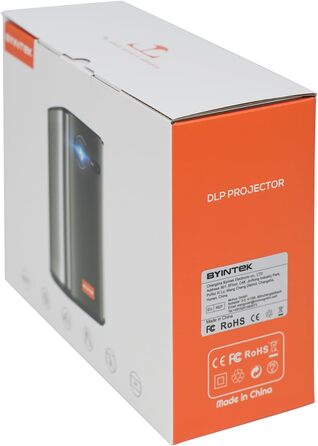 BYINTEK P70 Mini 3D проектор: портативний LED проектор з Wi-Fi, Android 9.0, підтримка 1080P/4K, акумулятор, сумка та штатив (сірий)