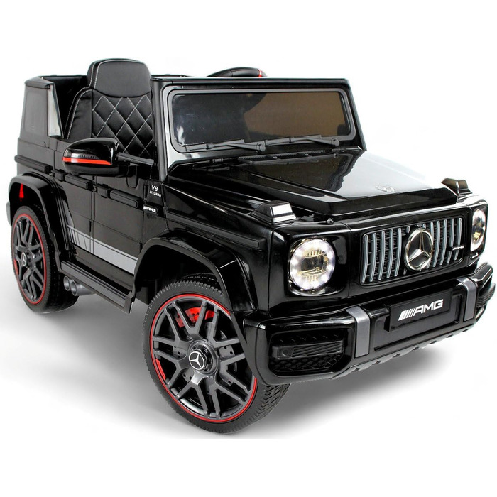 Дитячий електромобіль Mercedes G63 AMG 4x4, 180 Вт, шкіряне сидіння, 4 амортизатори, EVA-колеса, 12V 9Ah, пульт ДК, чорний