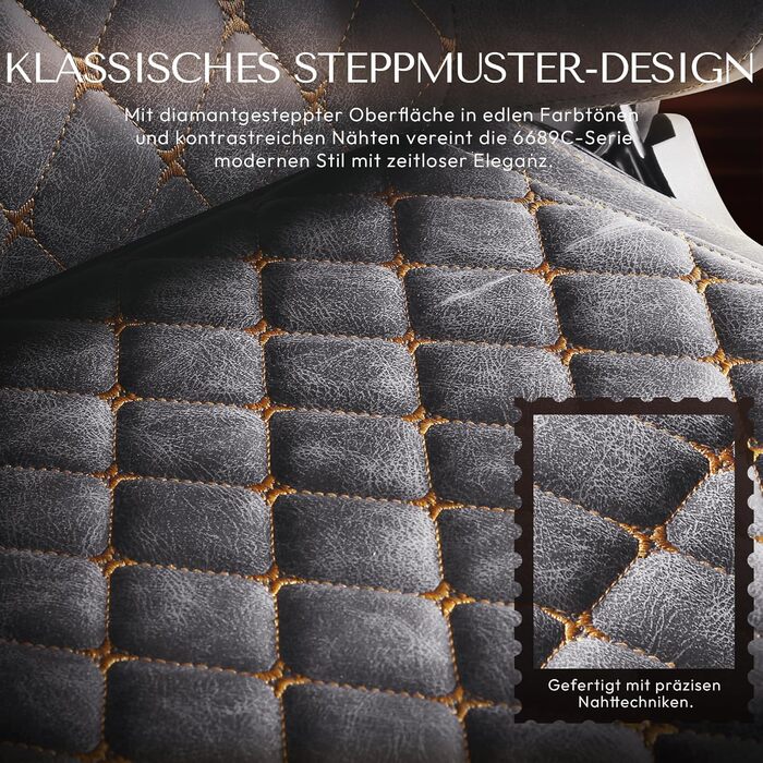 Ігрове крісло Dowinx з підніжкою, масажером попереку та офісним комфортом, до 200 кг, регулювання спинки 165°, сірий