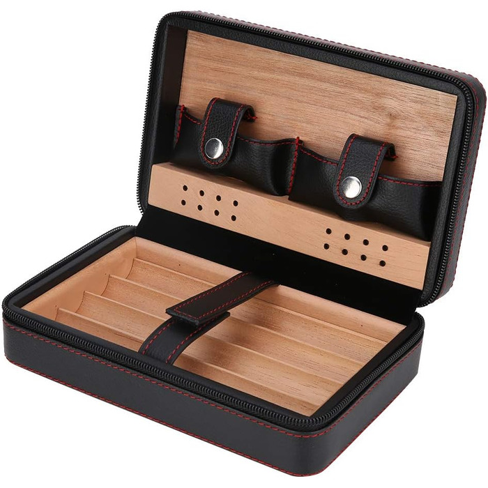 Ручний виготовлений цигарковий вологомір, портативний шкіряний кедр, набір для цигарок для подорожей, кедрове цигаркове футляру для 4 цигарок, аксесуари для цигарок