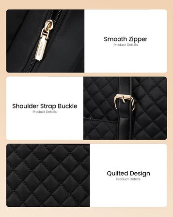 Сумка для ноутбука LOVEVOOK 15.6/17.3 дюйма, жіноча, з відділенням для ланчу, чорна, для офісу, навчання, ділових поїздок