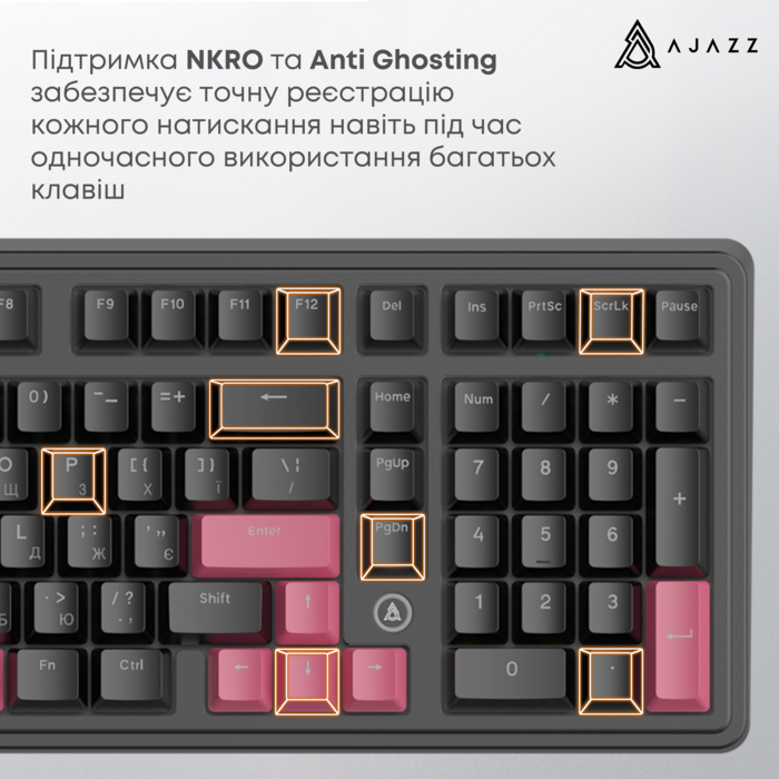 Дротова механічна клавіатура Ajazz AK980 Red switches Black Red (AK980-R-BR)