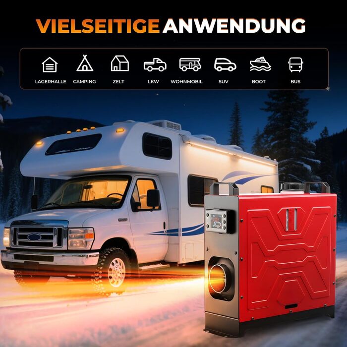 Дизельний опалювач 8kW з дистанційним керуванням та LCD-дисплеєм для авто, дому, RV, човнів та вантажівок