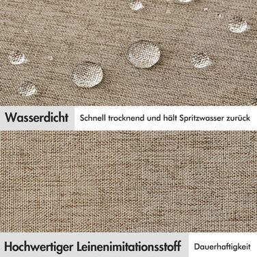 Шторка для душу MIULEE 120x200 см, льон, текстурована, з чорною окантовкою, готельний стиль, водонепроникна, антигрибкова, тканинна, з 8 кільцями, бежева