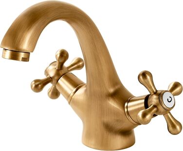 Змішувач для ванної кімнати з міді, ретро стиль, 2-вентильний, G3/8, для мийки, антична мідь