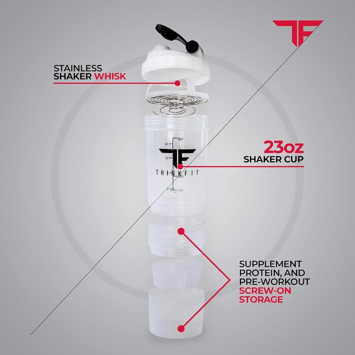 Ізольована ланчбокс з 6 контейнерами для їжі – BPA-Free, багаторазовий, підходить для мікрохвильової печі та морозильника – ланч-сумка з шейкером, органайзером для пігулок, плечовим ременем та охолоджувальними акумуляторами – сумка-холодильник (прозора)