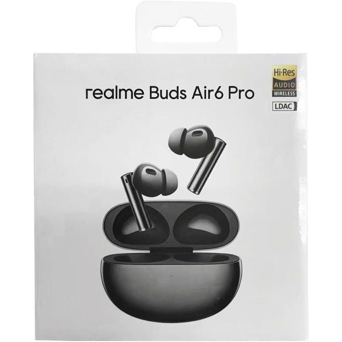 Навушники realme Buds Air 6 Pro Bluetooth 5.3, 6 мікрофонів, HiFi стерео, IP55, Чорний