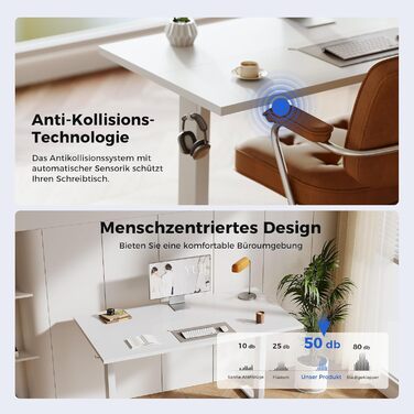 Регульований стіл Agilestic 160x60 см, електричний, з пам'яттю, білий. Ергономічний стіл для роботи та комп'ютера