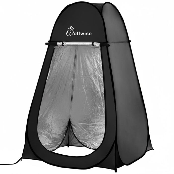 Складана душова кабіна-намет WolfWise для кемпінгу та переодягання, водонепроникний приватний намет-туалет з UV-захистом, 120x190 см, зелений/синій