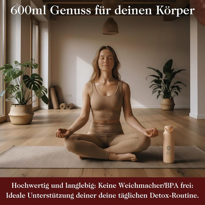 Турботермопляшка для чаю та напоїв 600 мл з нержавіючої сталі, без BPA, з ситом, персиковий колір