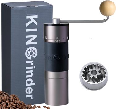 KINGrinder K6 - ручна кавомолка з 200 налаштуваннями помелу для Aeropress, French Press, Drip, Espresso, об'єм 25-35г