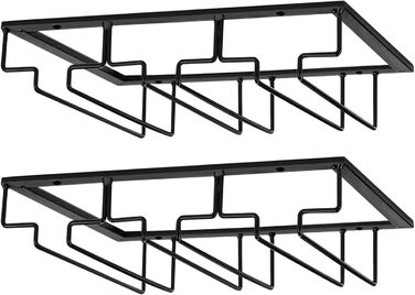 Підставка для келихів вина – органайзер для шафи – металева підставка для келихів, кухонна підставка, барна підставка (3 ряди, 1 шт.) (Чорний, 3 ряди, 2 шт.)