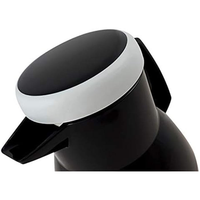 Термос Wash Thermoskanne чорного кольору 1л, зберігає напої гарячими та холодними до 6 годин, з подвійним скляним вкладишем, щільний гвинтовий ковпачок, придатний для миття в посудомийній машині