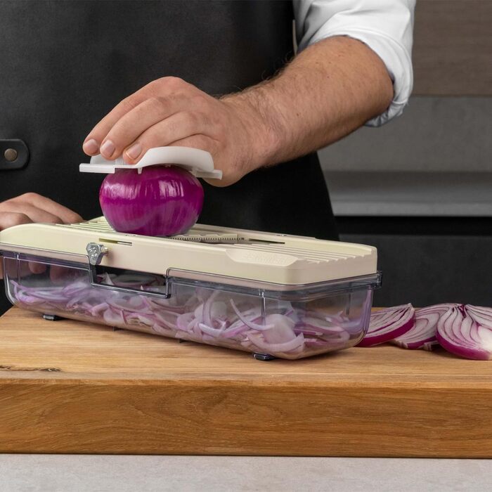 Набір для нарізання овочів Benriner, кремовий колір, старіша версія з підносом