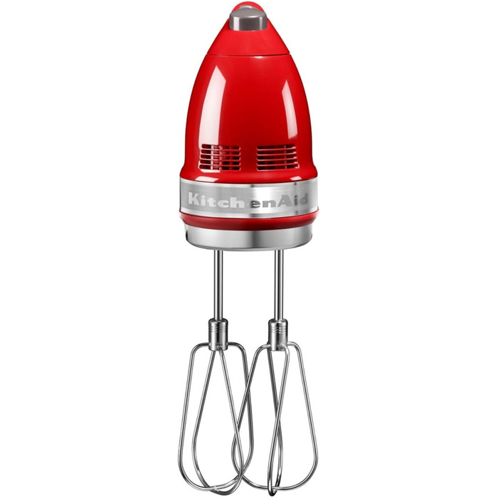 Міксер ручний KitchenAid 9 швидкостей, червоний Empire Red: з вінчиками, гаками для тіста та насадкою, 85 Вт, Soft-Start, LED-дисплей
