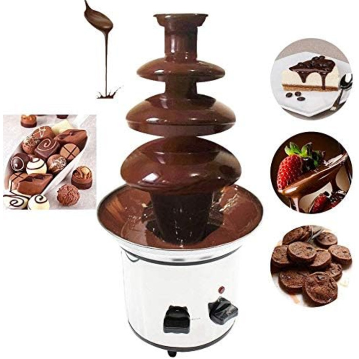Шоколадний фонтан YUNRUX 4-ярусний, професійний, з нержавіючою сталею, 170W, 220V