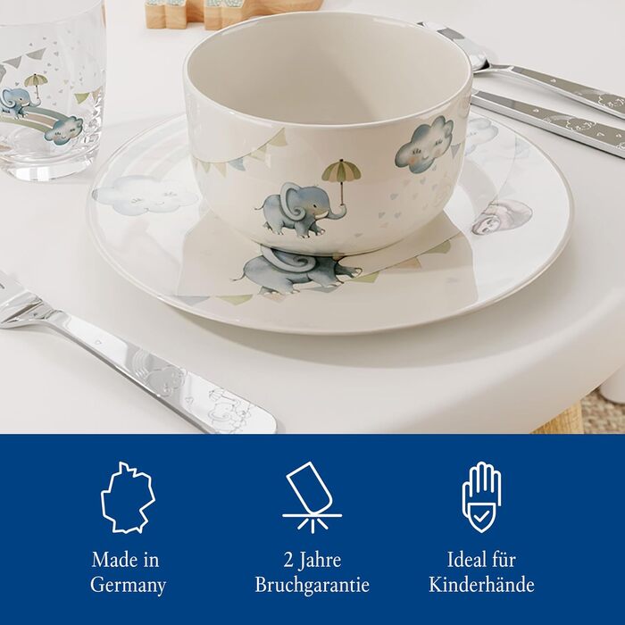 Набір дитячого столового прибору Villeroy & Boch Boho Kids (4 шт.) з нержавіючої сталі, сріблясто-платиновий, для миття в посудомийній машині