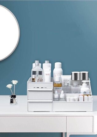Акриловий органайзер для макіяжу Koksi Premium з висувними ящиками - Коробка для зберігання косметичного органайзера для ванної кімнати, письмового столу, комода