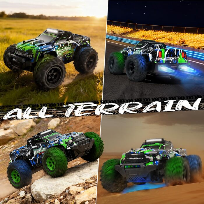 Радіокерований позашляховик BAZADER 1:18 з LED підсвіткою та розпилювачем води, 25 км/год, 2.4 ГГц, зелений - для хлопчиків від 4 років