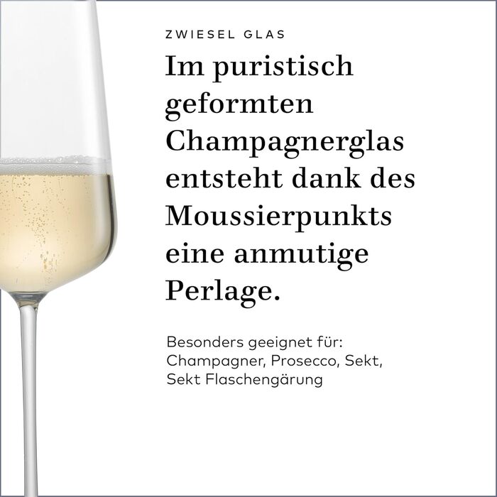 Champagnerglas Vervino від Zwiesel Glas (2 шт.), німецька якість, Tritan-кришталь, для шампанського та ігристі вина