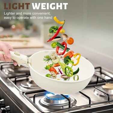 Набір посуду Numola 10 предметів: каструлі та сковорідки з антипригарним покриттям, знімні ручки, керамічний набір посуду, для індукційних плит, для дому та подорожей, безпечний для миття в посудомийній машині