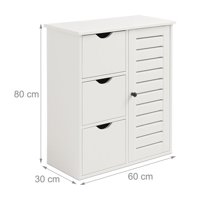 Шафка для ванної кімнати Relaxdays з 3 висувними ящиками