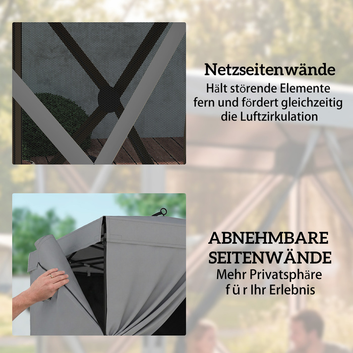 Намет-павільйон 1,85x1,85 м Водостійкий, Стабільний, Зимостійкий, Розкладний, з 4 сітчастими боковинами, кишенею, захистом від сонця SPF 30+