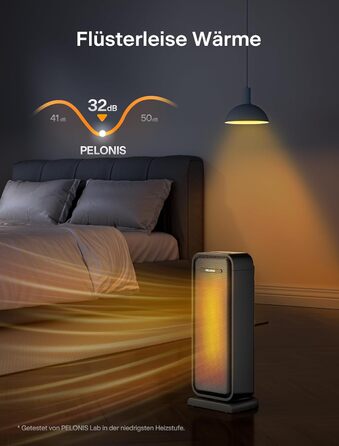 Електрична теплова гармата PELONIS 2000W, керамічна, з термостатом та таймером, чорна | Тепла та компактна