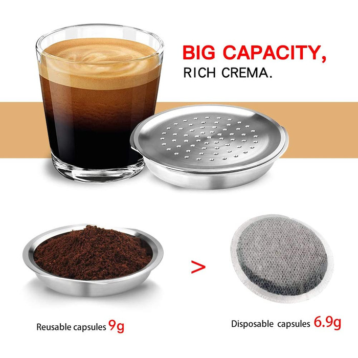 Багаторазова кавова капсула I Cafila з нержавіючої сталі для повторного наповнення сумісна з Philips Senseo, багаторазова капсула для повторного наповнення