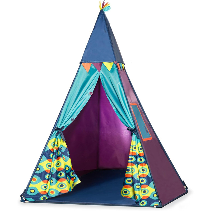 Дитяче намету B. toys Tipi з ліхтарем – ігровий намет для дому, кімнати, в приміщенні для хлопчиків та дівчаток від 3 років, блакитний