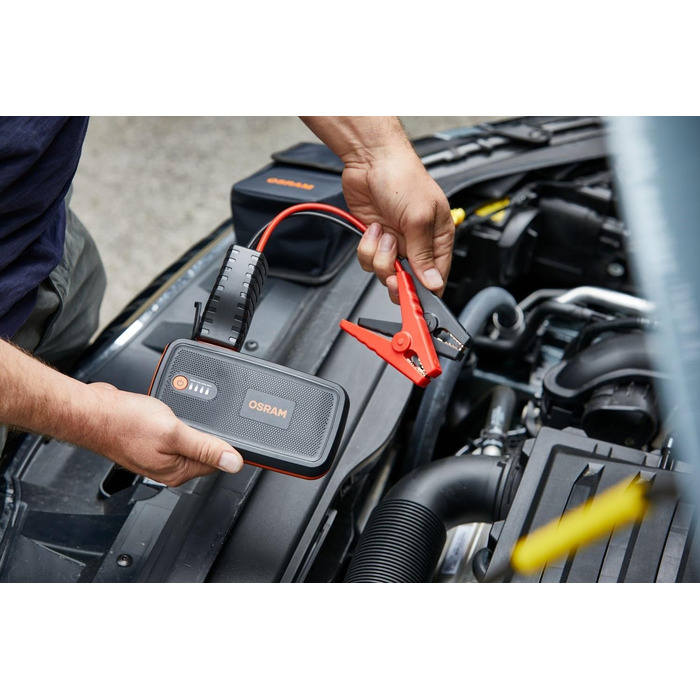 Osram BATTERYstart 400: Літієвий пусковий пристрій 2000A 12V з Powerbank для бензинових та дизельних двигунів (до 8л/4л), 16800mAh