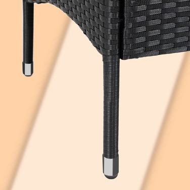 Лавка для кіно з поліротанга чорна 143x55x88см