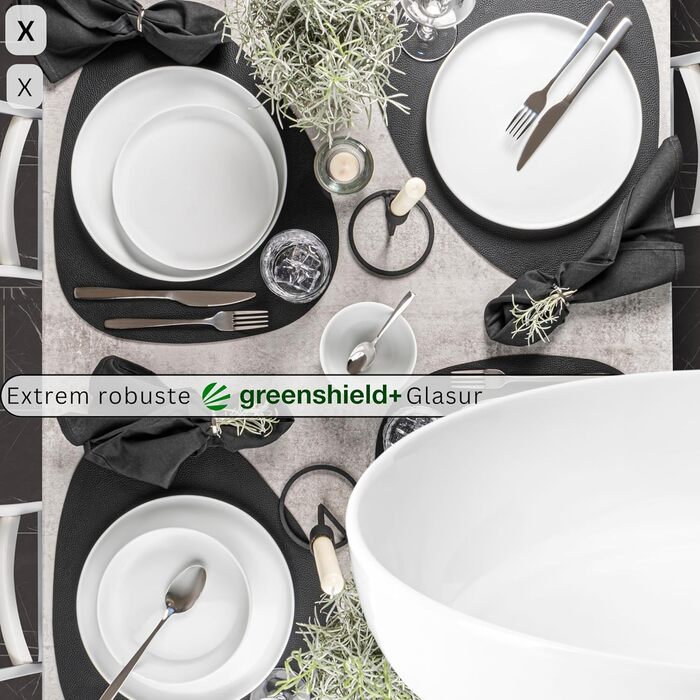 Набір чашок з блюдцем SÄNGER 12 шт. | 6 чашок для кави, порцеляна, білий з чорними акцентами, 200 мл | PREMIUM COLLECTION (6 пасоччi)