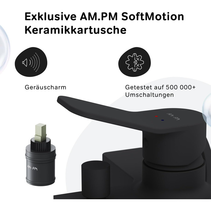 Змішувач для ванни X-Joy X-Joy FXA10022 чорний матовий з виливом, одноручний | Змішувач для ванни та душу