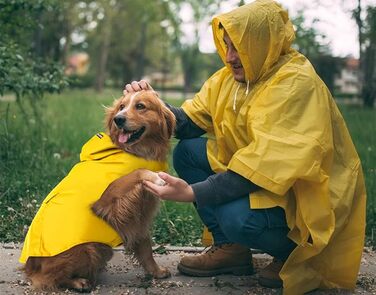 Водонепроникний дощовик для собак Voarge з капюшоном і світловідбиваючою смугою (5XL, синій)