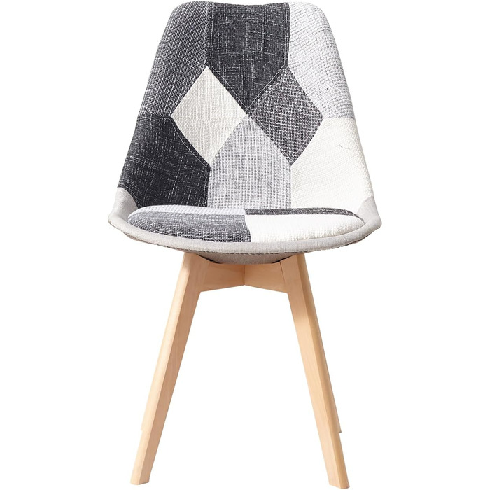 Стільці для їмжі GrandCA HOME: комплект з 4 шт., з масиву буку, в стилі ретро, чорно-білі, для кухні та офісу