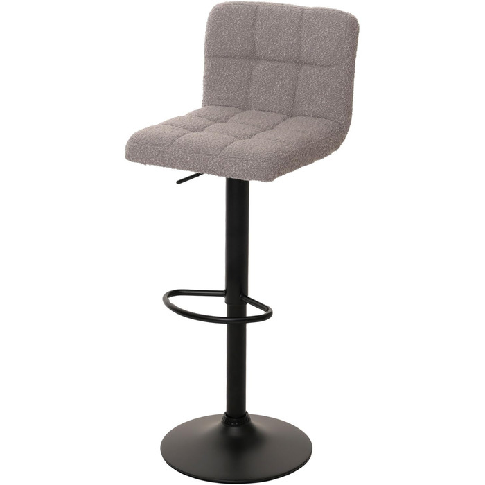 Набір з 2 барних стільців Mendler HWC-G87, регульовані по висоті, обертаються, тканина Boucle, сірий, FSC®