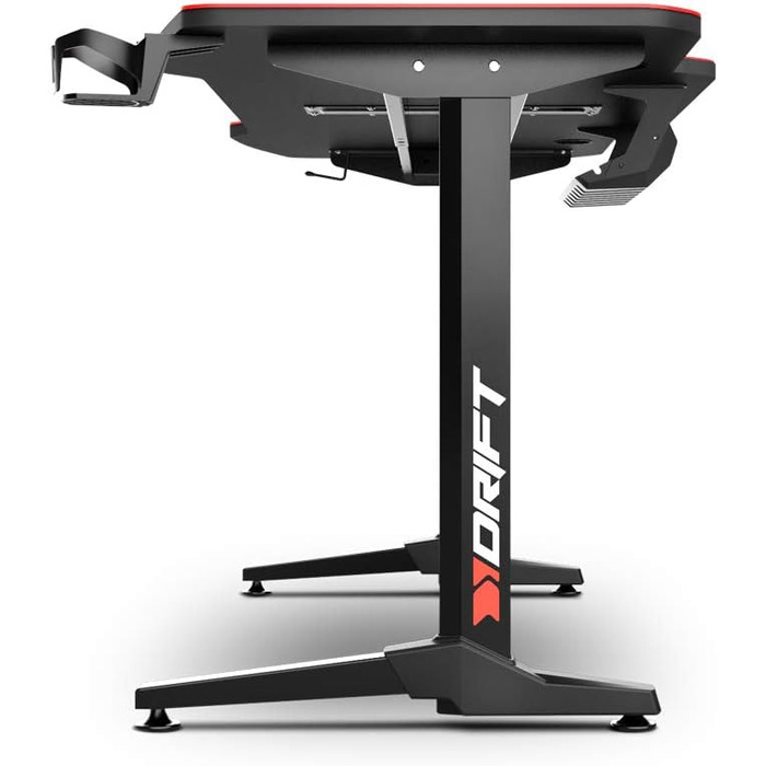 Ігровий стіл DRIFT GAMING з карбоновою поверхнею, великим килимком, підставками для чашок та навушників, регульованими ніжками, чорний (DRDZ200)