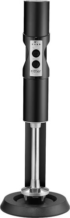 Акумуляторний ручний блендер Ritter Stilo 7, занурювальний блендер з батареєю з суцільного металу, Зроблено в Німеччині, чорний
