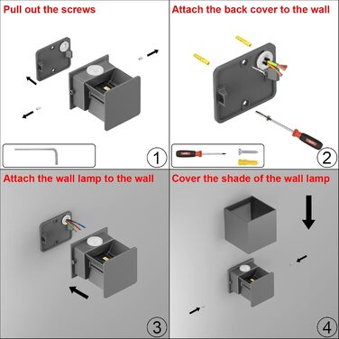 Klighten Вологостійкий вуличний світильник з датчиком руху 12W, IP65, 3000K, тепле біле світло, для внутрішнього та зовнішнього використання, регульований світловий потік, колір - темно-сірий