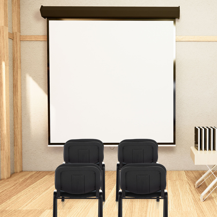 Крісло для відвідувачів / Конференційний стіл / Стільниця XT 600, набір 4 шт., чорний / чорний hjh OFFICE