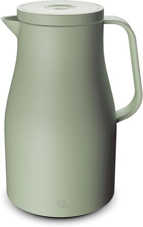 Термос Alfi ECONSCIOUS 1.0л, туманно-зелений, з ізоляцією, з вбудованим скляним вставкою, з біо-пластику, з кришкою-вертушкою, з кнопкою, для зручного наливання однією рукою, ідеальний для кави та чаю, без BPA
