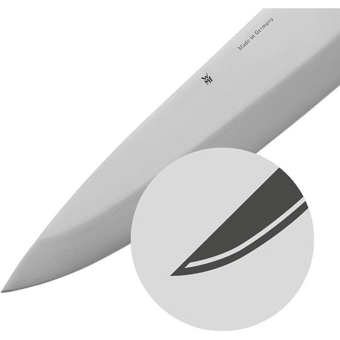 Набір ножів WMF Sequence в блоці, 6 предметів, Made in Germany, з бамбуковим блоком, Performance Cut, високоякісна сталь (Santoku 31 см)