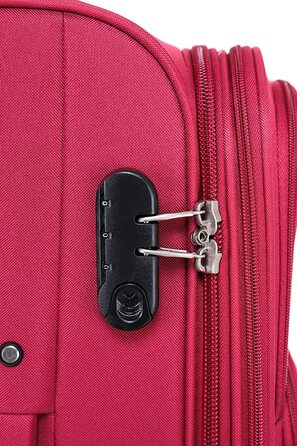 Набір валіз Beibye з тканини, з передніми кишенями, верхнім отвором та еластичною вставкою (Вишневий)