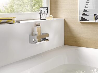 Губчаста кошик Emco System2, для розточування, високоякісна металева душова полиця, хромована душова корзина для банних приладдя (знімна ,одиночна, знімна)