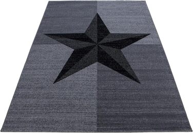 Килимове покриття для вітальні 80x300 зоряний дизайн з поліпропілену Стильно недорого (сірий, 200 x 290 см)