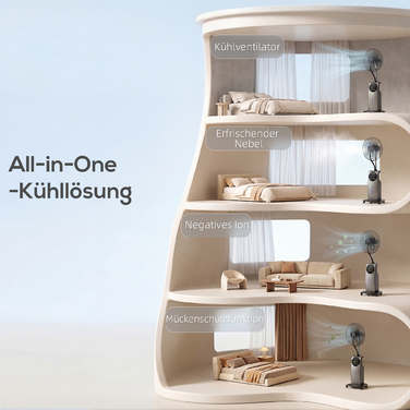 Вентилятор з розпилювачем та пультом дистанційного керування, стаціонарний вентилятор з зволоженням повітря, кут повороту 70°, 3 швидкості, 3 режими, резервуар для води 3,1 л