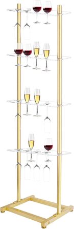 Підставка для шампанського Julymoda на 4 яруси: 32 келихи, прозорий акрил, для вечірок та свят